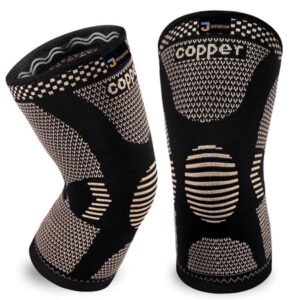 JIUFENTIAN Copper Knee Brace Support for Men and Women Knee Compression Sleeve for Knee Arthritis Pain Relief-L