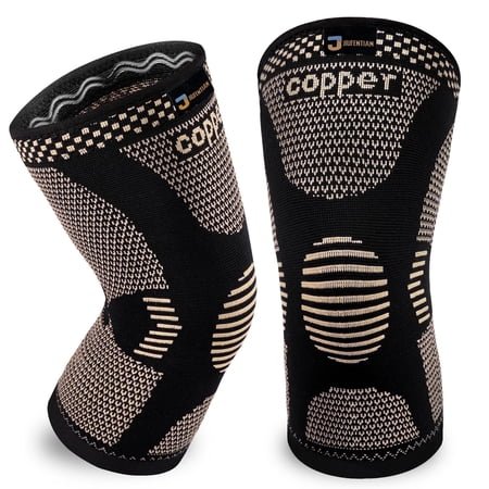 JIUFENTIAN Copper Knee Brace Support for Men and Women Knee Compression Sleeve for Knee Arthritis Pain Relief-L