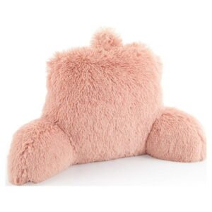Mainstays Long Faux Fur Backrest Pillow, Blush
