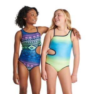 Justice Girls One Piece Cut Out Reversible Swimsuit, Sizes 5-18
