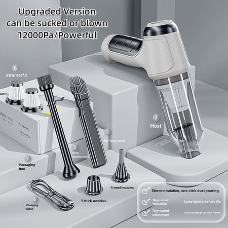 Juyafio Cordless Car Vacuum Cleaner 12000Pa, 120W 4-in-1 Powerful Suction, 60Min Runtime, Lightweight Handheld Vacuum for Car Pet Hair Home