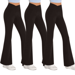 Sweet Hearts 3-Pack Flare Leggings for Women- Crossover Yoga Pants Women’s Clothing Made in USA