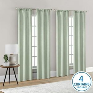 Mainstays 4 of a Kind Blackout Curtain Panels, Set of 4, Green, 28" W x 95" L