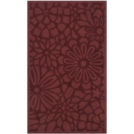 SAFAVIEH Martha Stewart Full Bloom Area Rug, Vermillon, 3' x 5'