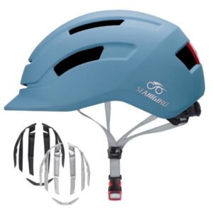 SLANIGIRO Adult Bike Helmet with Light - Commuter Bicycle Road Cycling Helmet with Replacement Pads for Men Women M(55-58cm)
