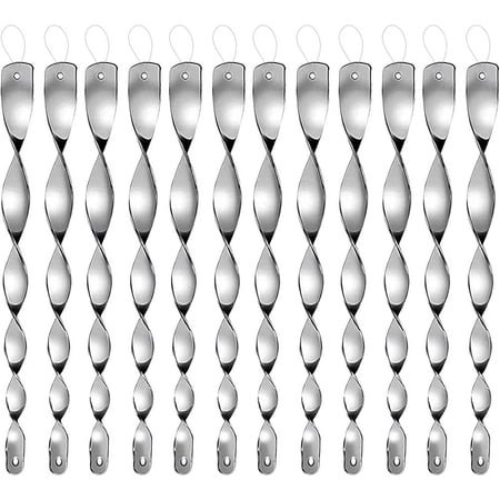 NOGIS Woodpecker Bird Scare Devices,Reflective Scare Rods Control Device to Keep Birds Away from Patio Pool(Christmas Reflective Strip Hanging Home as Decoration) (12PCS,Silver)