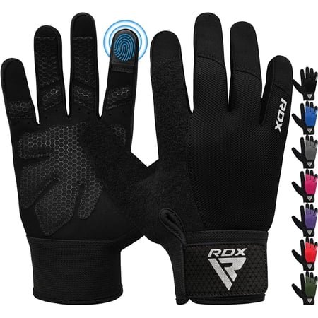 RDX Weight Lifting Gloves Gym Workout, Full Finger Touch Screen, Breathable Anti Slip Padded Palm Protection, Fitness Strength Training Powerlifting HIIT WOD Exercise, Men Women Home Gym Cycling