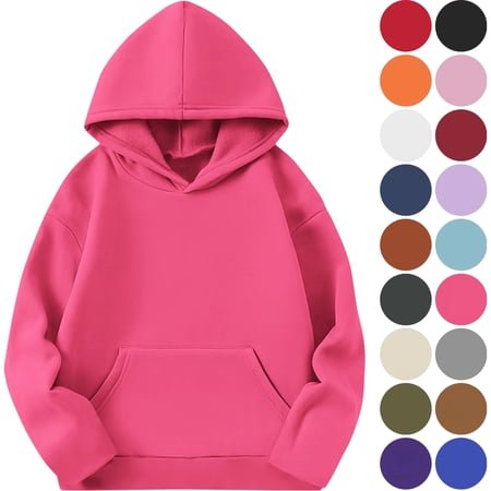Boys And Girls Hooded Sweatshirt Pullover Casual Long Sleeve Hoodies Cute Oversized Fleece Pocket Sweatshirt Tops