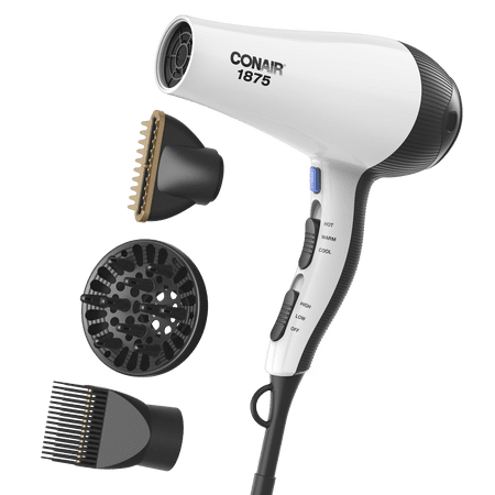 Conair Style & Shine Hair Dryer, 1875 Watts, Diffuser, Concentrator & Detangler Attachments
