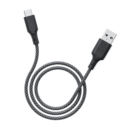 onn 10ft USB-A to USB-C Soft-touch Braided Charging Cable, USB IF Certified, Black