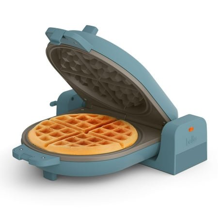 bella Flip-n-Store Belgian Waffle Maker with EverGood™ Ceramic Nonstick Coating, Power Indicator Light & Cool-Touch Handle, Surf