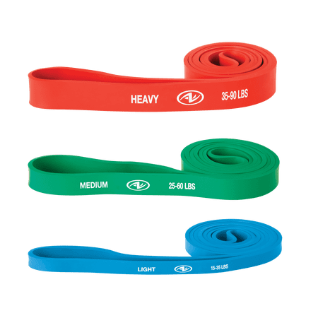 Athletic Works Resistance Bands, Latex Free Material, Set of 3 Levels : Light, Medium, Heavy