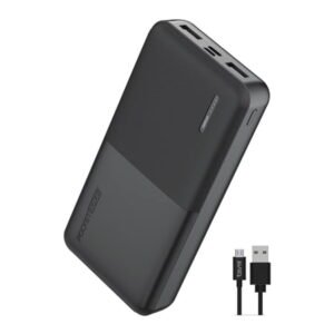 Pocket Juice Slim Pro 20,000mAh, Portable Power Bank and Charger with Dual USB Ports, Black