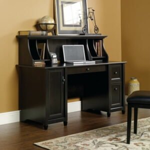 Sauder Edge Water Engineered Wood 2-Drawers Computer Desk in Estate Black