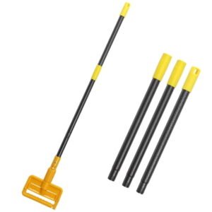 Mop Handle Commercial Heavy Duty - 60 inch Metal Commercial Mop Handle, Side Gate Mop Head Replacement Holder for Floor Cleaning