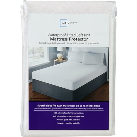 Mainstays Fitted Soft Knit Waterproof Mattress Protector