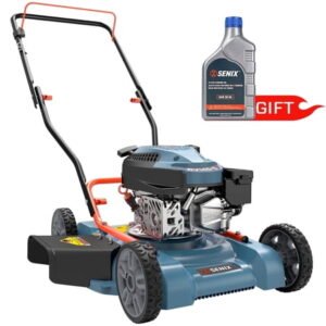 SENIX Gas Lawn Mower, 18in Cutting Blade / 19in Cutting Deck, 144cc 4-Cycle Engine Push Mower with Side Discharge