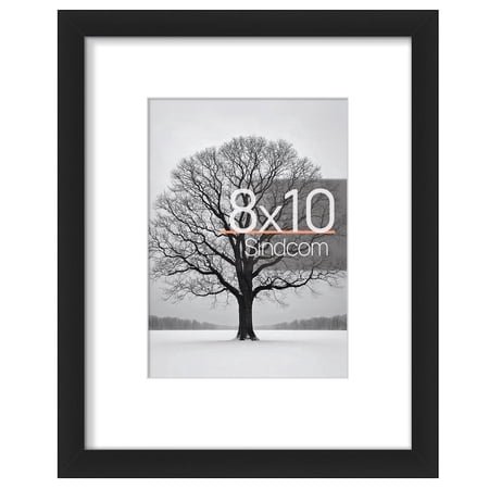 Sindcom 8 x 10 Picture Frame , Black , Gallery Wall Frame , Display Pictures 5x7 with Mat or 8 x 10 Without Mat, Photo Frames