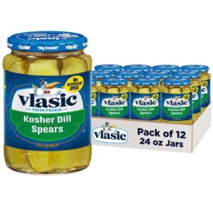 (12 pack) Vlasic Kosher Dill Pickle Spears, Keto Friendly, 24 fl. oz.