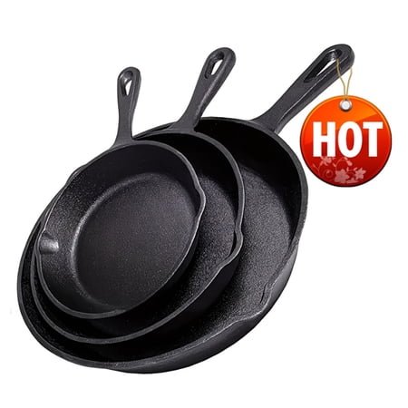 Pre-Seasoned Cast Iron Skillet – Small Vintage Frying Pan for Eggs, Steak & More | Natural Non-Stick, No Chemical Coating | Oven & Stovetop Safe