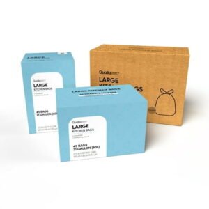 Qualiazero Unscented 21 Gallon Drawstring Trash Bags, 90 Count