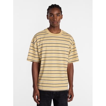 No Boundaries Stripe Pattern Tee with Short Sleeves, Men's XS-4XLT
