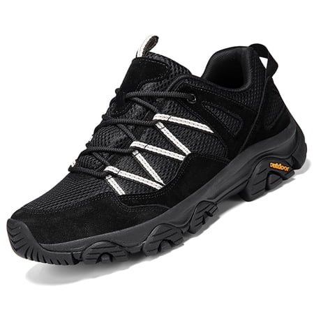 Gexuosn Women's Hiking Shoes Lightweight Breathable Arch Support Running Sneakers Outdoor Hiking Boots, Black
