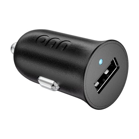 onn 12W USB-A Port Car Charger for Cigarette Lighter, Black