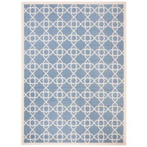 SAFAVIEH Courtyard Carol Geometric Indoor/Outdoor Area Rug, 9' x 12', Blue/Beige