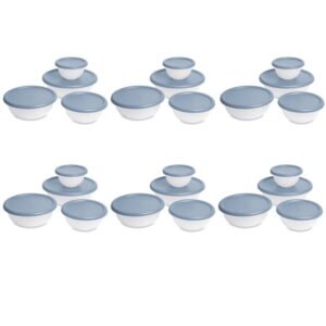 Sterilite 8 Piece Covered Bowl Set, Four Lidded Sizes, For Prep, Serve & Store, Light Blue, 6 Count