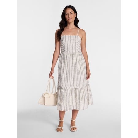Time and Tru Women's Sleeveless Eyelet Cotton Midi Dress, Sizes XS-XXXL