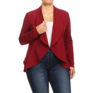 Women's Plus Size Casual Long Sleeve Open Front Jacket Blazer