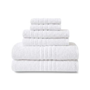 Mainstays Basics 6-Piece White Towel Set - Bath, Hand, Washcloth