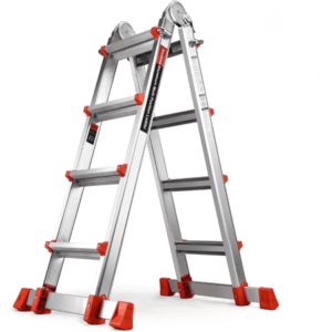 HBTower Ladder, A Frame 4 Step Extension Ladder, 14 FT Multi Position Ladder with Stabilizer Bar, 300 lbs Safe Load Telescopic Ladder for Home Indoor and Outdoor Work