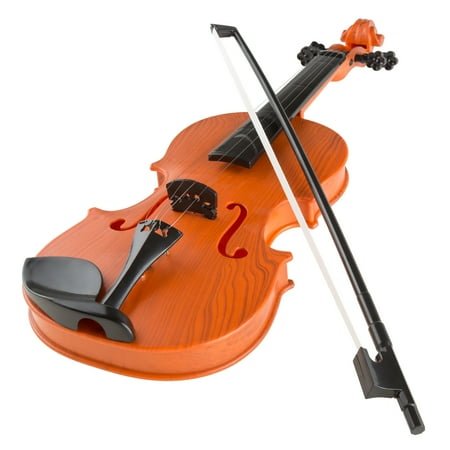 Kid’s Toy Violin with 4 Adjustable Strings and Bow - Musical Sounds- Realistic-Looking Instrument for Learning Classical Music by Hey! Play!