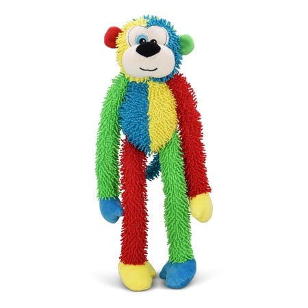 Vibrant Life Multicolor Monkey Plush Dog Toy with Squeakers, Chew Level 1