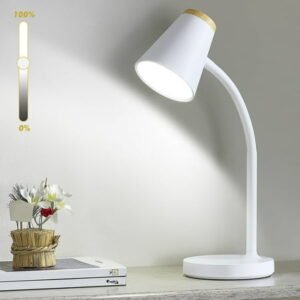 NATYSWAN Desk Lamp for College Dorm Room,Small Touch Reading Lights 3 Way Dimmable,Adjustable Flexible Gooseneck Table Lamp for Bedside Bedroom Nightstand
