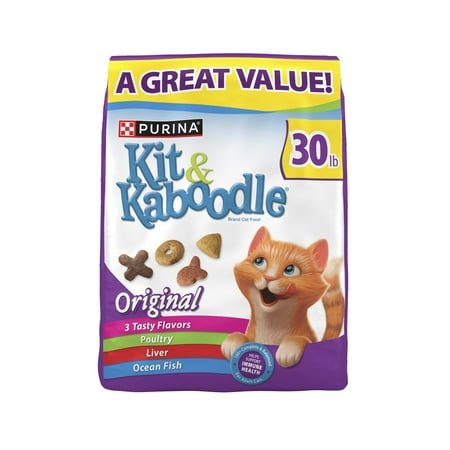 Purina Kit & Kaboodle Original, Indoor Dry Cat Food, Chicken, Liver, Turkey, Oceanfish, 30 lb Bag