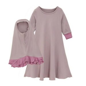 JikouIivo Muslim Islamic Baby Girls' Ramadan Abaya with Hijab Full Length Robe Burka Maxi Little Kids/Toddler Baby Girl Dresses