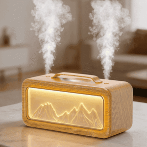 BCOOSS Essential Oil Diffuser 600ML Air Scent Aromatherapy Oil Diffuser and Humidifier for Large Room,Light Wood Grain