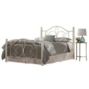 Hillsdale Furniture Ruby Textured White Metal Scroll Full Bed
