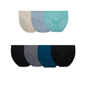 Fruit of the Loom Women's 360 Stretch Seamless Hi-Cut Brief Underwear, 6+1 Bonus Pack
