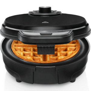 Chefman Anti-Overflow Belgian Waffle Maker with Shade Selector and Non-Stick Plates, Black
