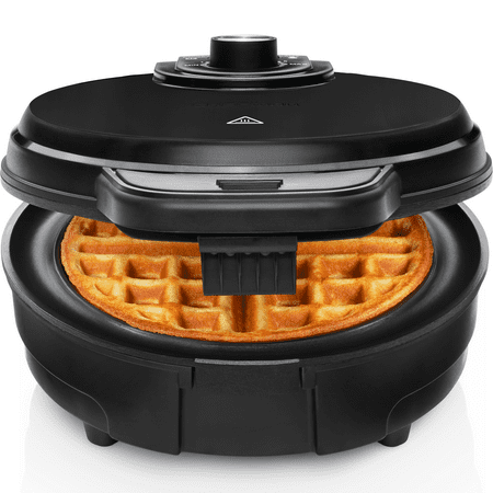 Chefman Anti-Overflow Belgian Waffle Maker with Shade Selector and Non-Stick Plates, Black