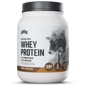 Levels Grass Fed Whey Protein Powder, No Artificials, 24G of Protein, Double Chocolate, 1.48LB