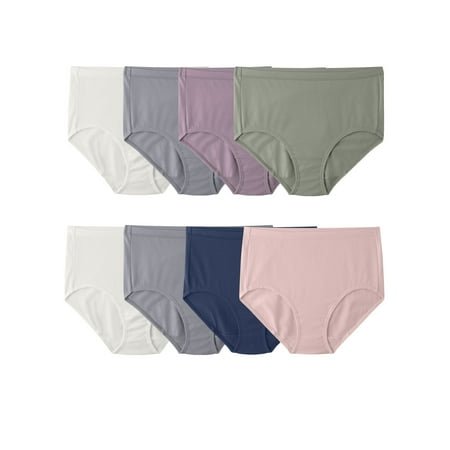 Fruit of the Loom Women's Breathable Underwear, Cotton Stretch Mesh Panties, 6+2 Bonus Pack
