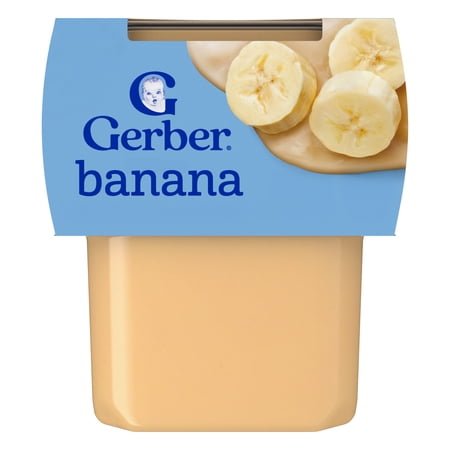 Gerber Stage 2 Baby Food, Banana Puree Tubs, Baby Puree, 2PK 8 oz