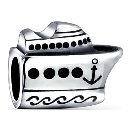Bling Jewelry Womens .925 Sterling Silver Travel Ocean Liner Yacht Boat Honeymoon Cruise Ship Charm Bead