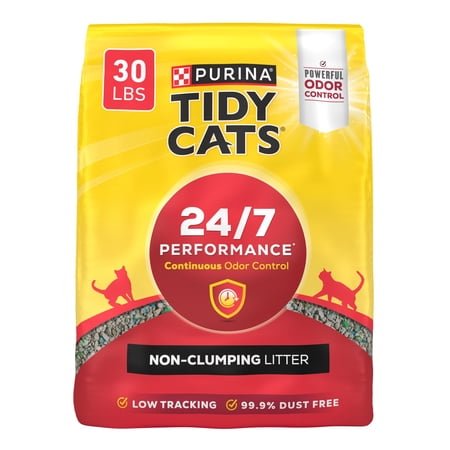Purina Tidy Cats 24/7 Performance Non-Clumping Cat Litter, Clean Linen Scent, 30 lb Bag