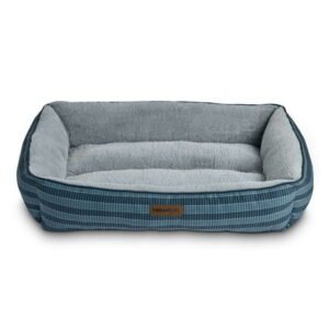 Vibrant Life Extra Large Dog Bed, Bolster Bed for Large Dogs, 42" x 32", Blue